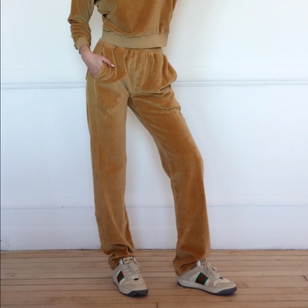 Suzie Kondi unisex track pants soft cotton pockets velour XS